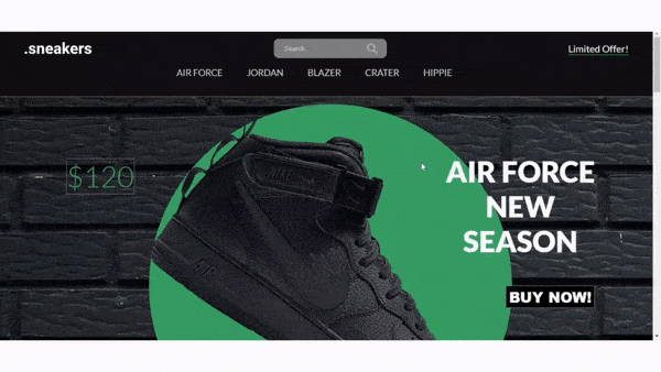 Create a Sneaker Shoes Landing Page.gif